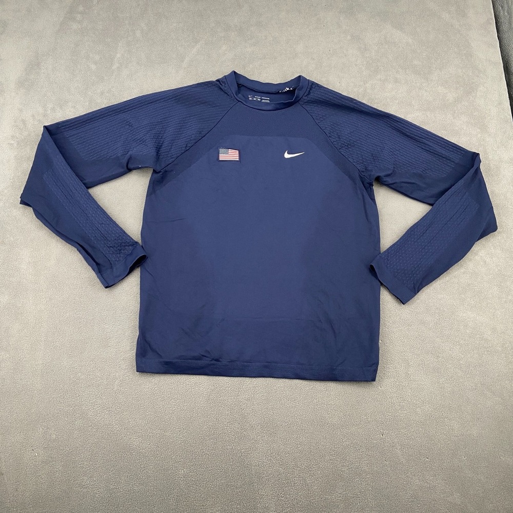 Nike Seamless Jersey Mens 2XL Blue Swoosh Logo U.S. Army Air Forces Crew Neck